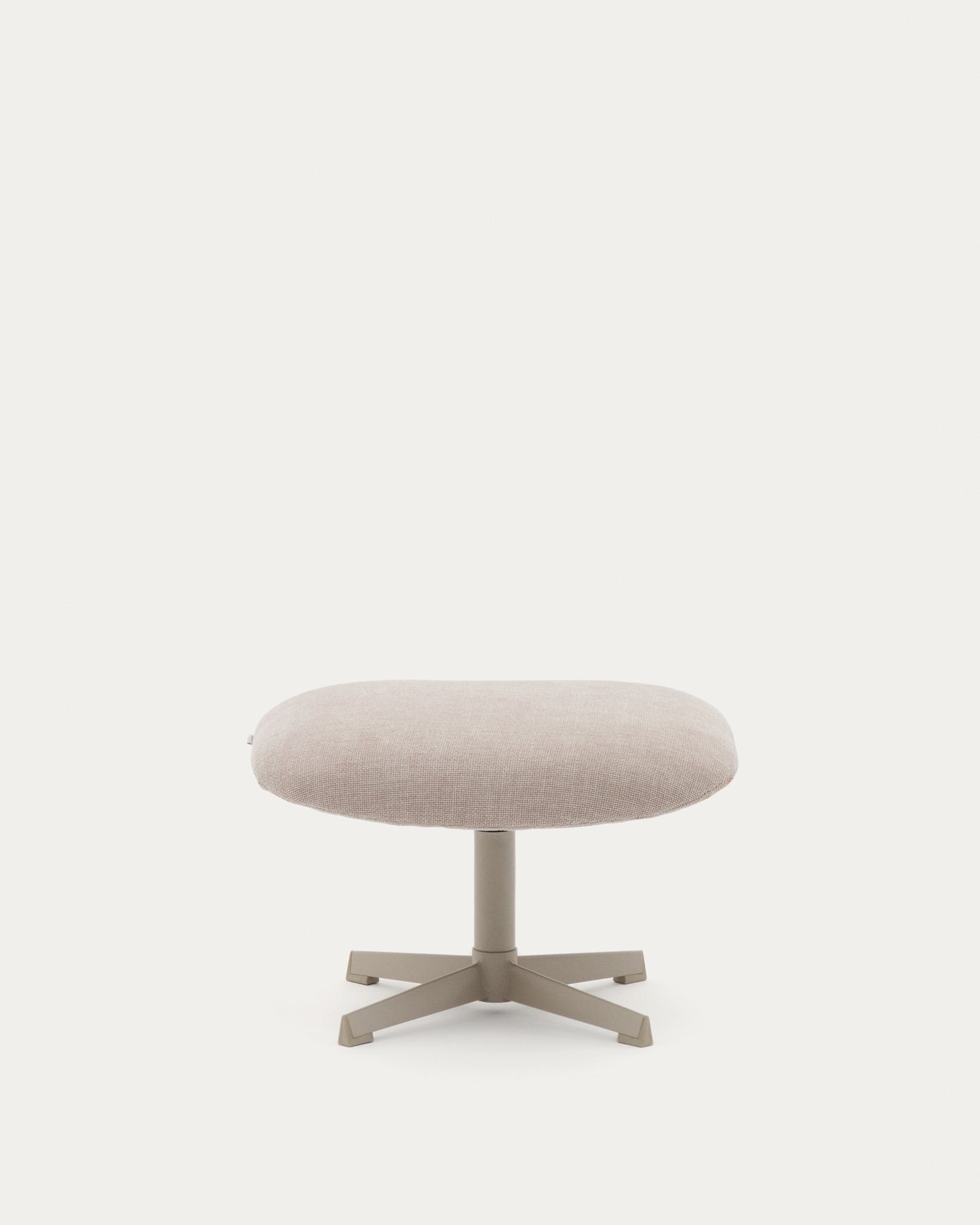 Poggiapiedi Jaspe beige e metallo con finitura grigio