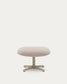 Poggiapiedi Jaspe beige e metallo con finitura grigio