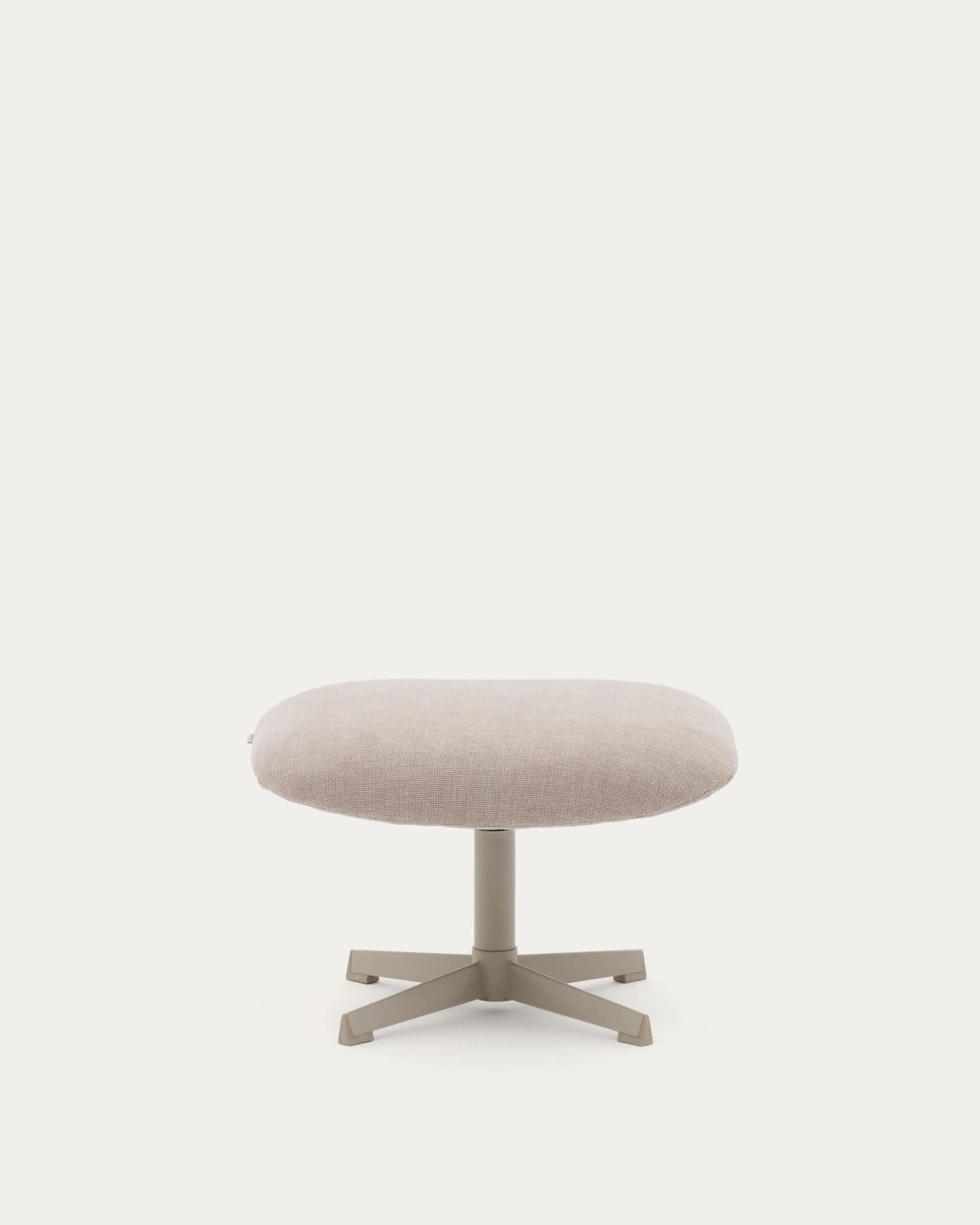 Poggiapiedi Jaspe beige e metallo con finitura grigio