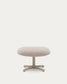 Poggiapiedi Jaspe beige e metallo con finitura grigio