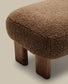 Poggiapiedi Nema bouclé topo piedi legno massello frassino finitura naturale 65x55,4cm FSC 100%