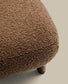 Poggiapiedi Nema bouclé topo piedi legno massello frassino finitura naturale 65x55,4cm FSC 100%