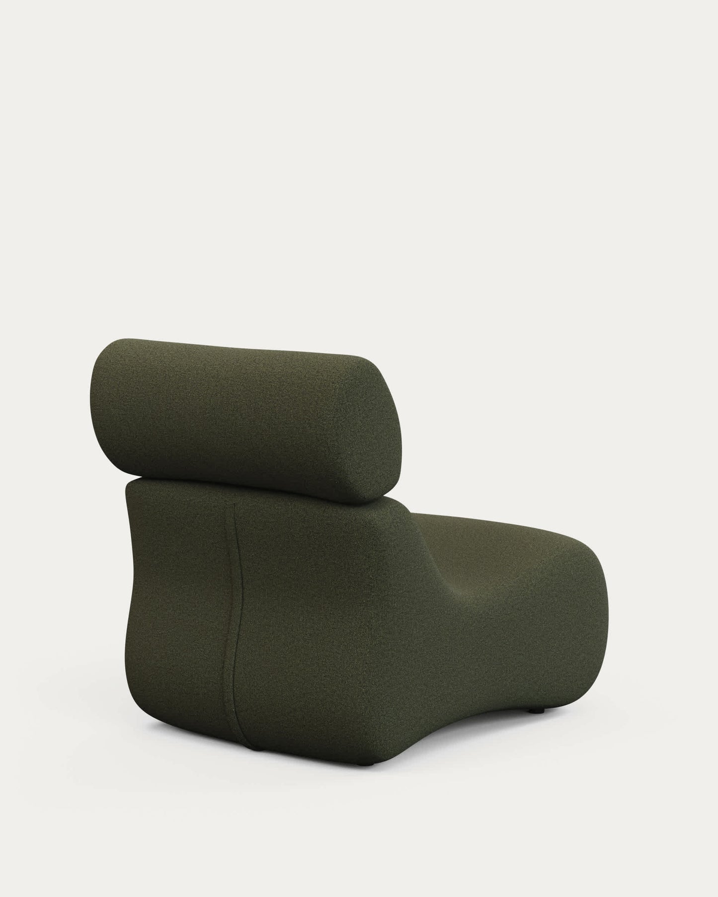 Poltrona Club in shearling verde scuro