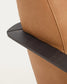 Poltrona Meghan in pelle marrone e frassino massiccio con finitura wengé FSC Mix Credit
