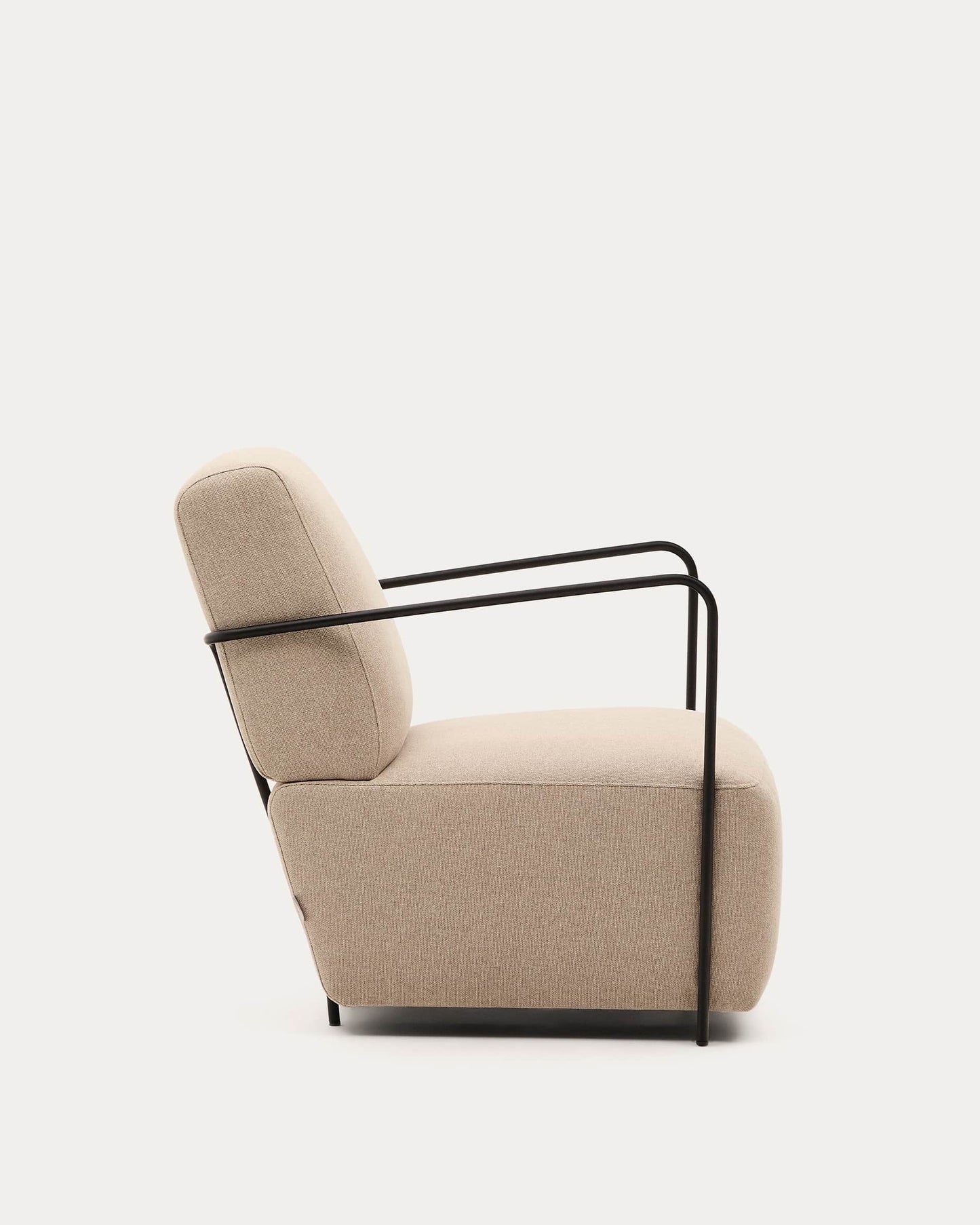 Poltrona Gamer beige e metallo con finitura verniciata nero opaco