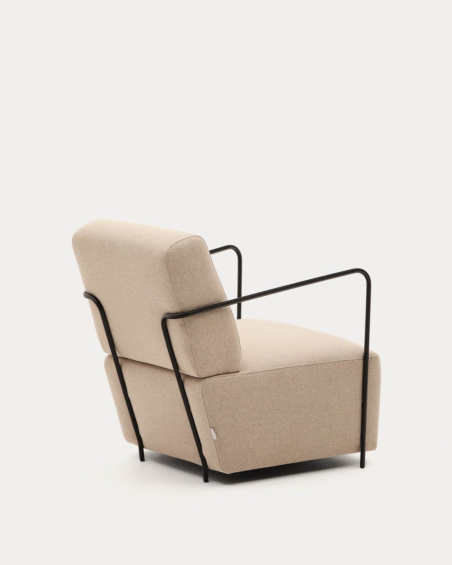 Poltrona Gamer beige e metallo con finitura verniciata nero opaco