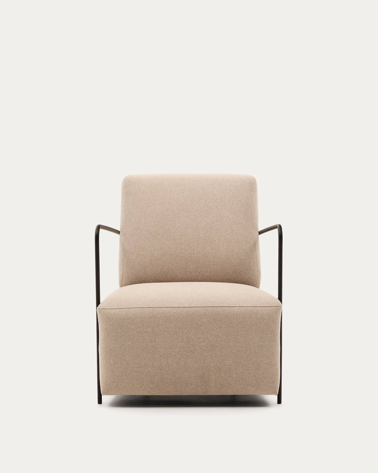 Poltrona Gamer beige e metallo con finitura verniciata nero opaco
