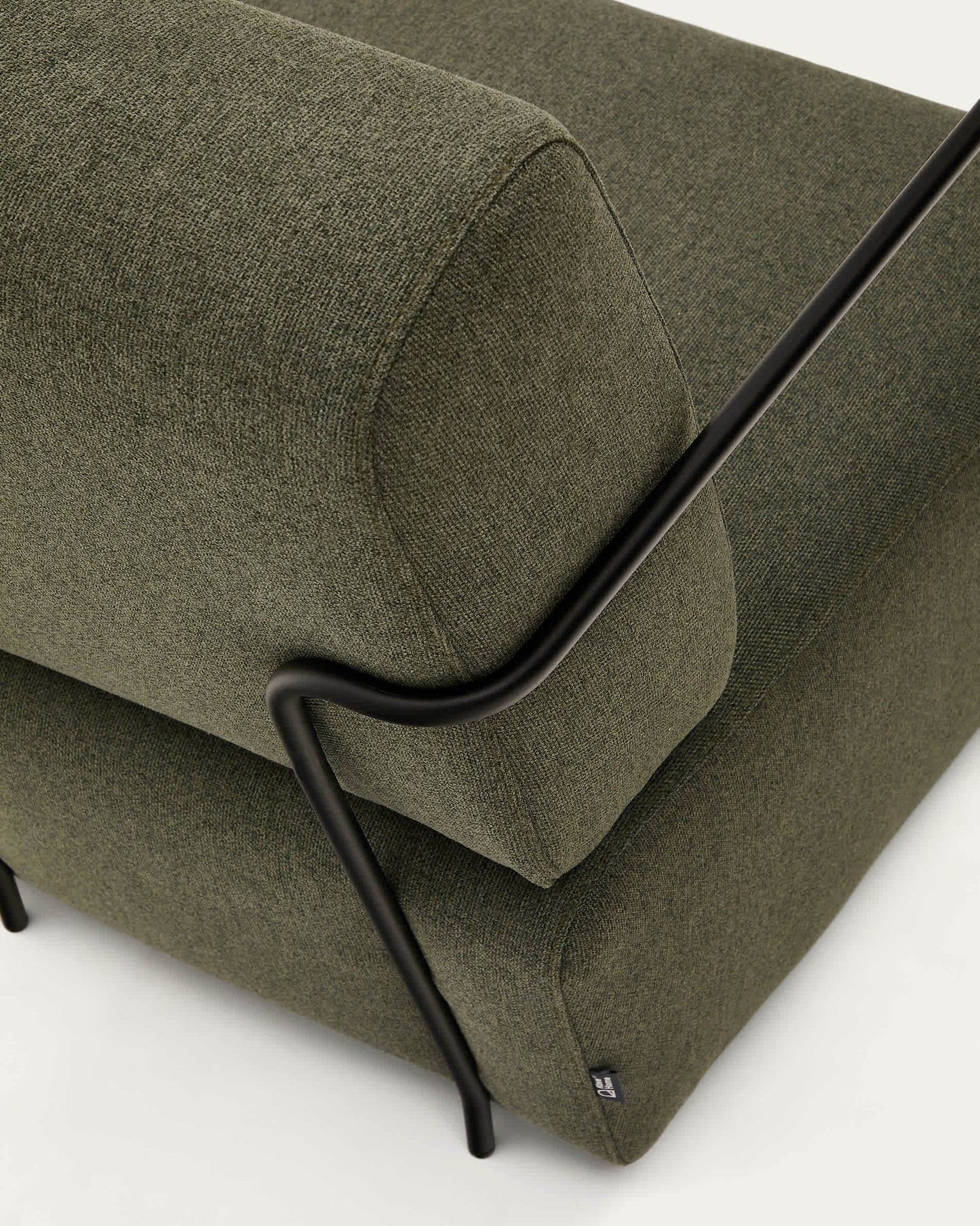 Poltrona Gamer verde e metallo con finitura verniciata nero opaco