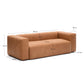 Divano Blok in pelle marrone a 3 posti 240 cm