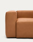 Divano Blok in pelle marrone a 3 posti 240 cm