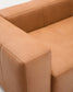 Divano Blok in pelle marrone a 3 posti 240 cm