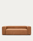 Divano Blok in pelle marrone a 3 posti 240 cm