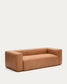 Divano Blok in pelle marrone a 3 posti 240 cm