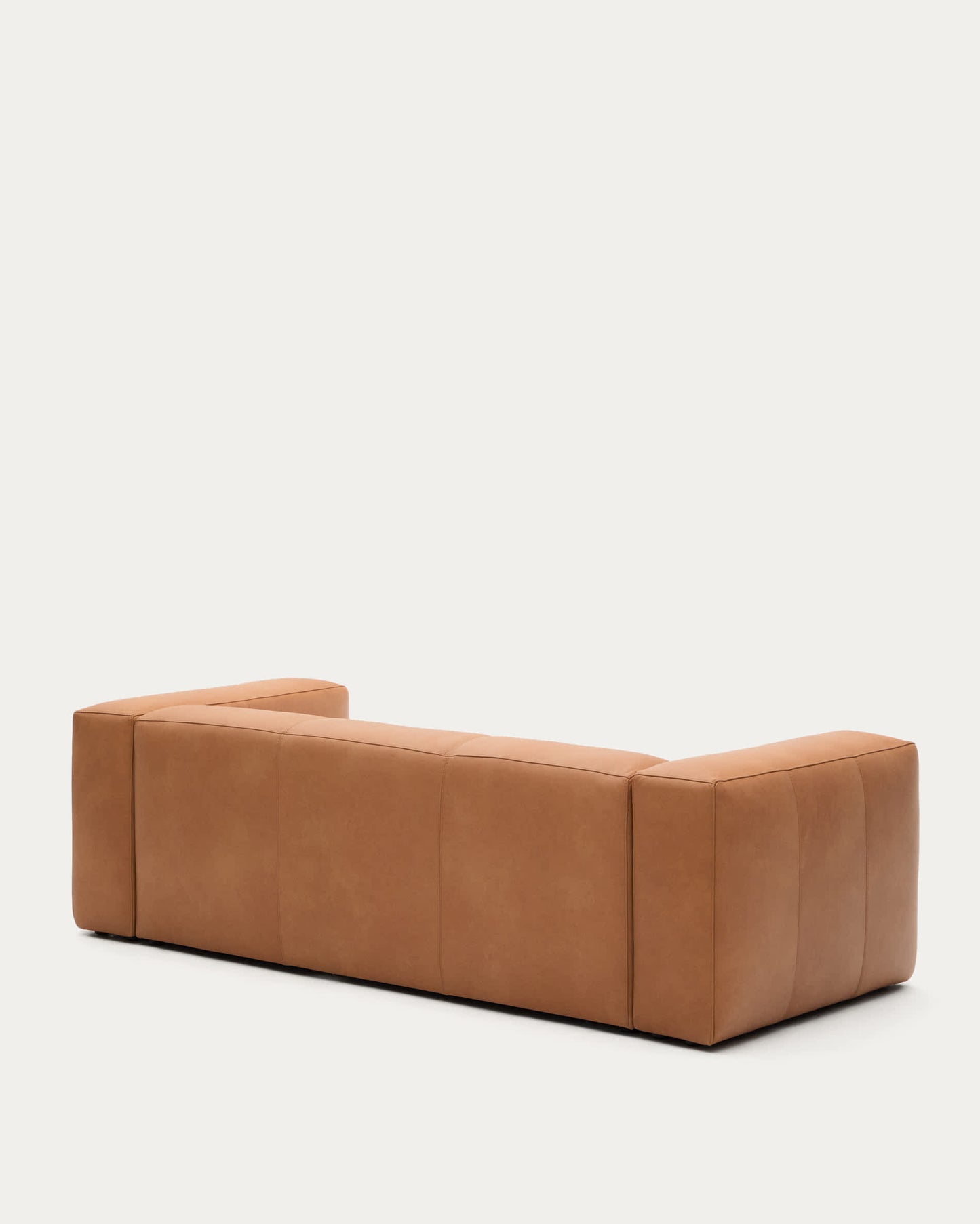 Divano Blok in pelle marrone a 3 posti 240 cm
