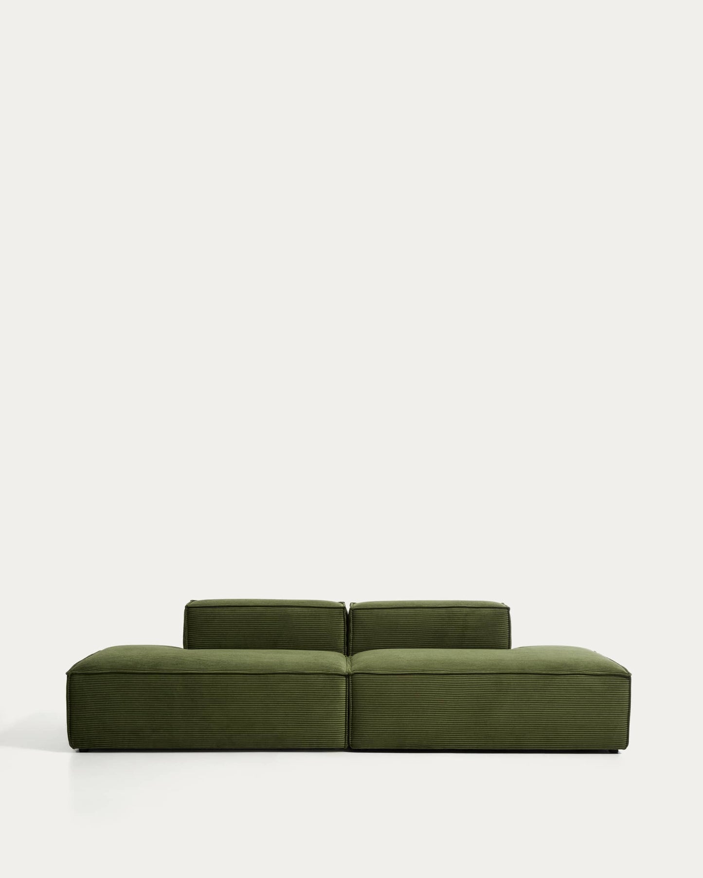 Divano Blok 3 posti in velluto a coste spesso verde 290 cm FSC Mix Credit