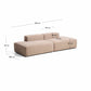 Divano Blok 3 posti in ciniglia marrone 290 cm FSC Mix Credit
