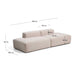 Divano Blok 3 posti in ciniglia beige 290 cm FSC Mix Credit