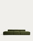 Divano Blok 4 posti in velluto a coste spesso verde 380 cm FSC Mix Credit
