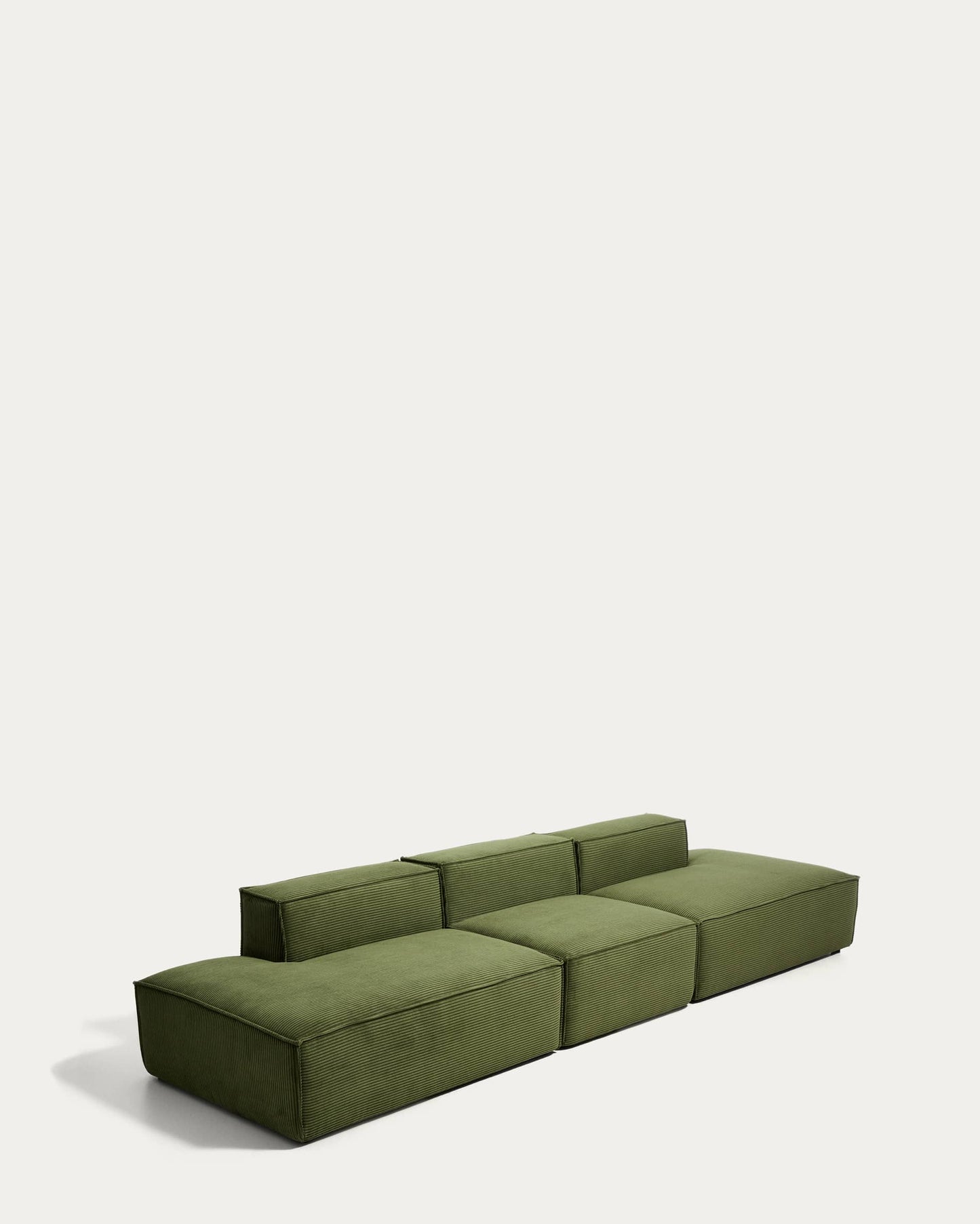 Divano Blok 4 posti in velluto a coste spesso verde 380 cm FSC Mix Credit