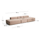 Divano Blok 4 posti in ciniglia marrone 380 cm FSC Mix Credit