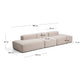 Divano Blok 4 posti in ciniglia beige 380 cm FSC Mix Credit