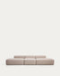 Divano Blok 4 posti in ciniglia beige 380 cm FSC Mix Credit