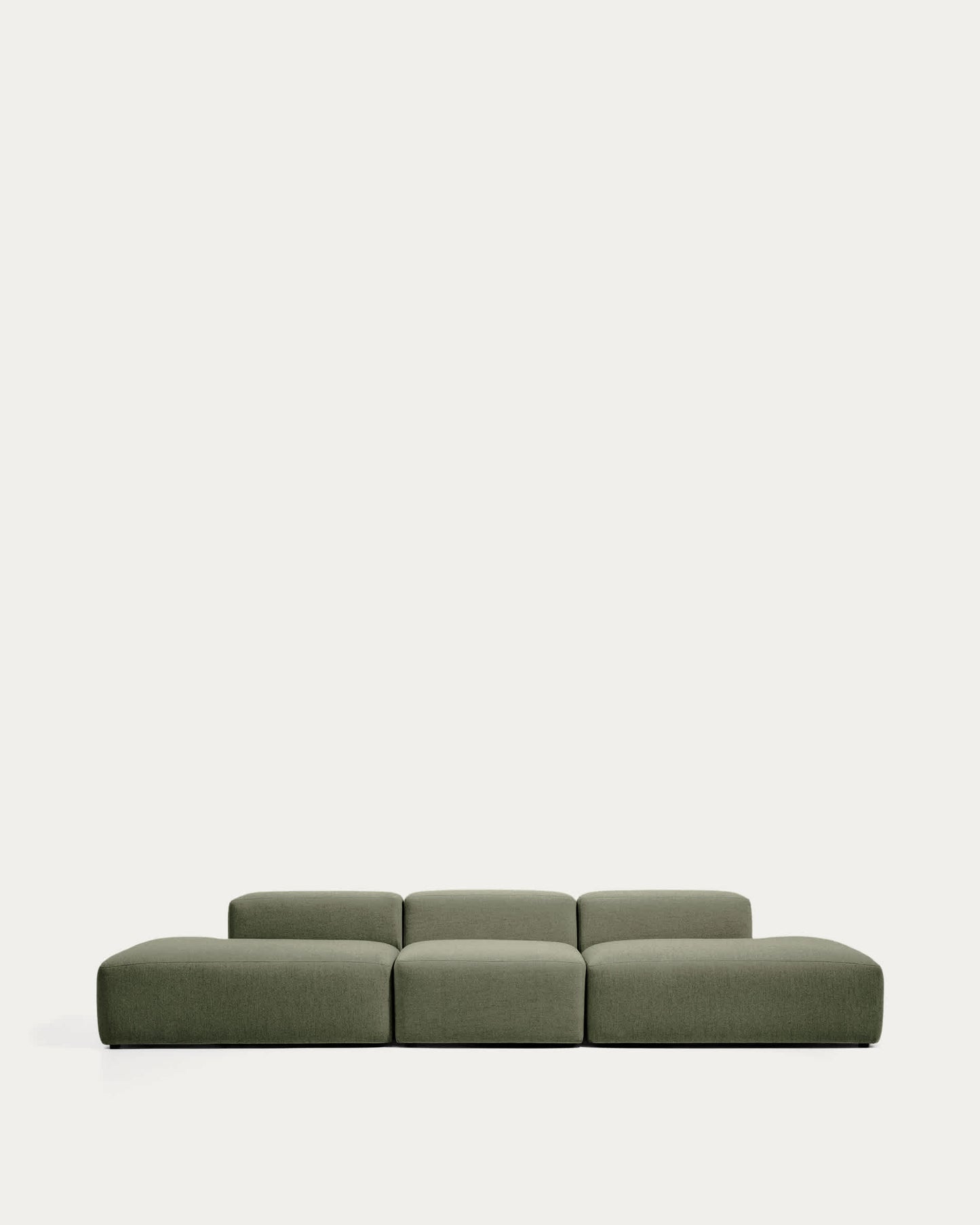 Divano Blok 4 posti in ciniglia verde muschio 380 cm FSC Mix Credit