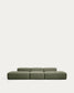 Divano Blok 4 posti in ciniglia verde muschio 380 cm FSC Mix Credit