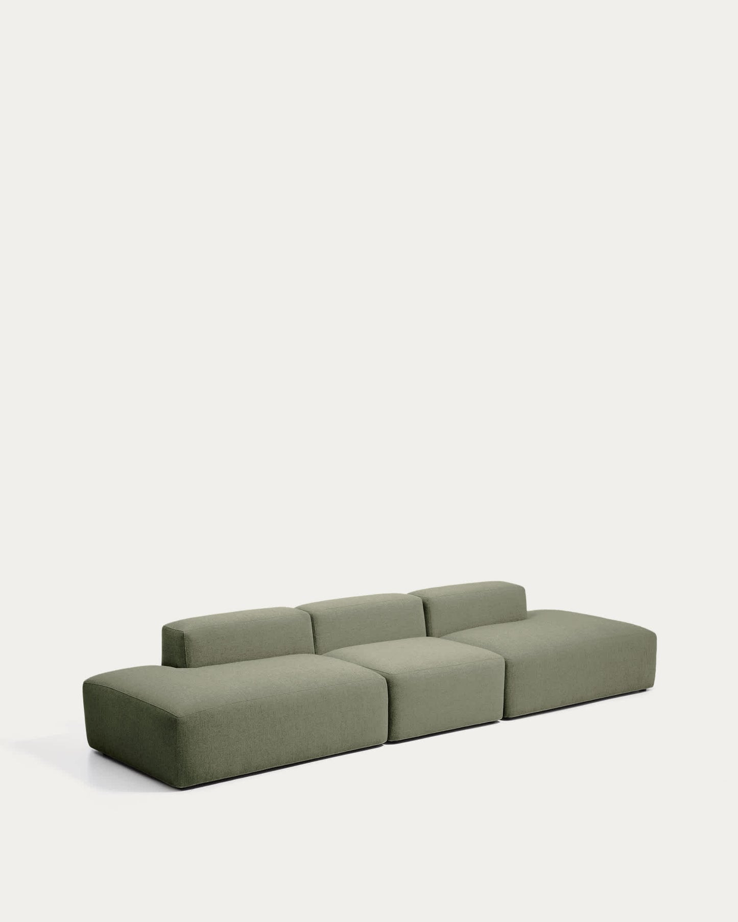 Divano Blok 4 posti in ciniglia verde muschio 380 cm FSC Mix Credit