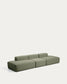 Divano Blok 4 posti in ciniglia verde muschio 380 cm FSC Mix Credit