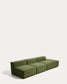 Divano Blok 3 posti con terminale destro in velluto a coste spesso verde 325 cm FSC Mix Credit