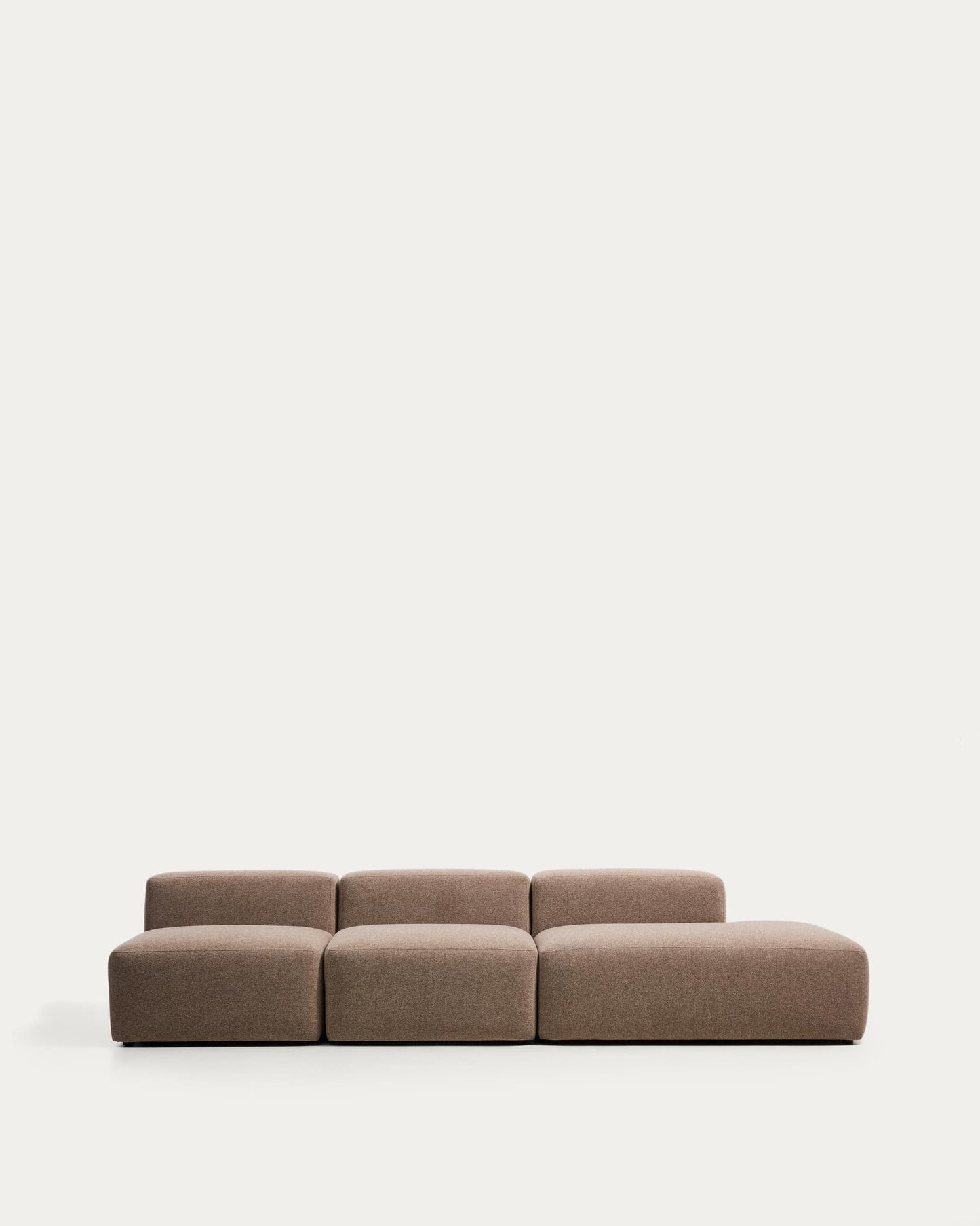 Divano Blok 3 posti con terminale destro in ciniglia marrone 325 cm FSC Mix Credit
