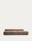 Divano Blok 3 posti con terminale destro in ciniglia marrone 325 cm FSC Mix Credit