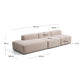 Divano Blok 3 posti con terminale destro in ciniglia beige 325 cm FSC Mix Credit