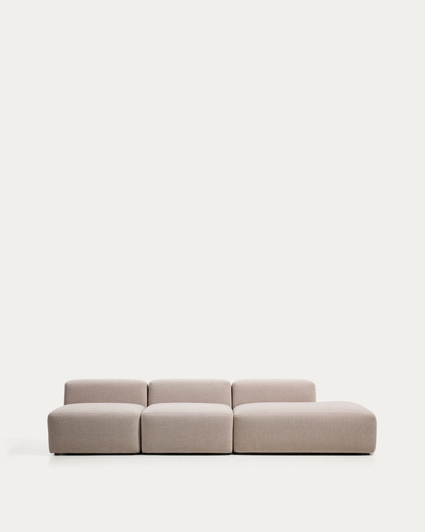 Divano Blok 3 posti con terminale destro in ciniglia beige 325 cm FSC Mix Credit