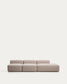 Divano Blok 3 posti con terminale destro in ciniglia beige 325 cm FSC Mix Credit