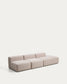 Divano Blok 3 posti con terminale destro in ciniglia beige 325 cm FSC Mix Credit