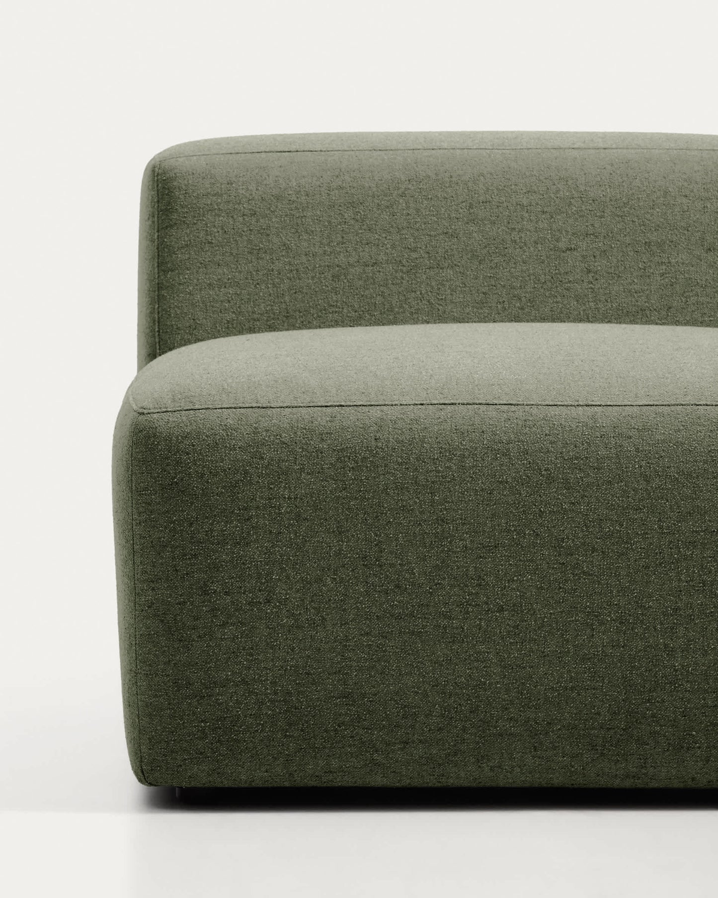 Divano Blok 3 posti con terminale destro in ciniglia verde muschio 325 cm FSC Mix Credit