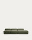 Divano Blok 3 posti con terminale destro in ciniglia verde muschio 325 cm FSC Mix Credit