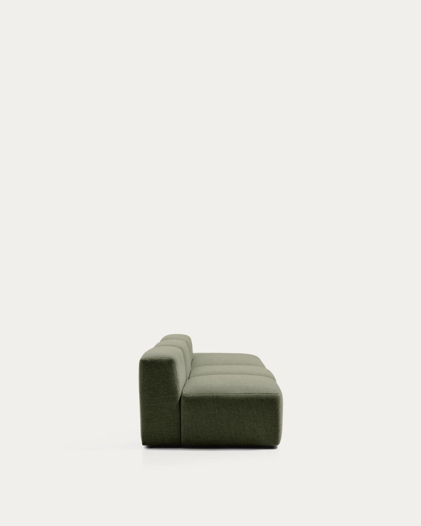 Divano Blok 3 posti con terminale destro in ciniglia verde muschio 325 cm FSC Mix Credit