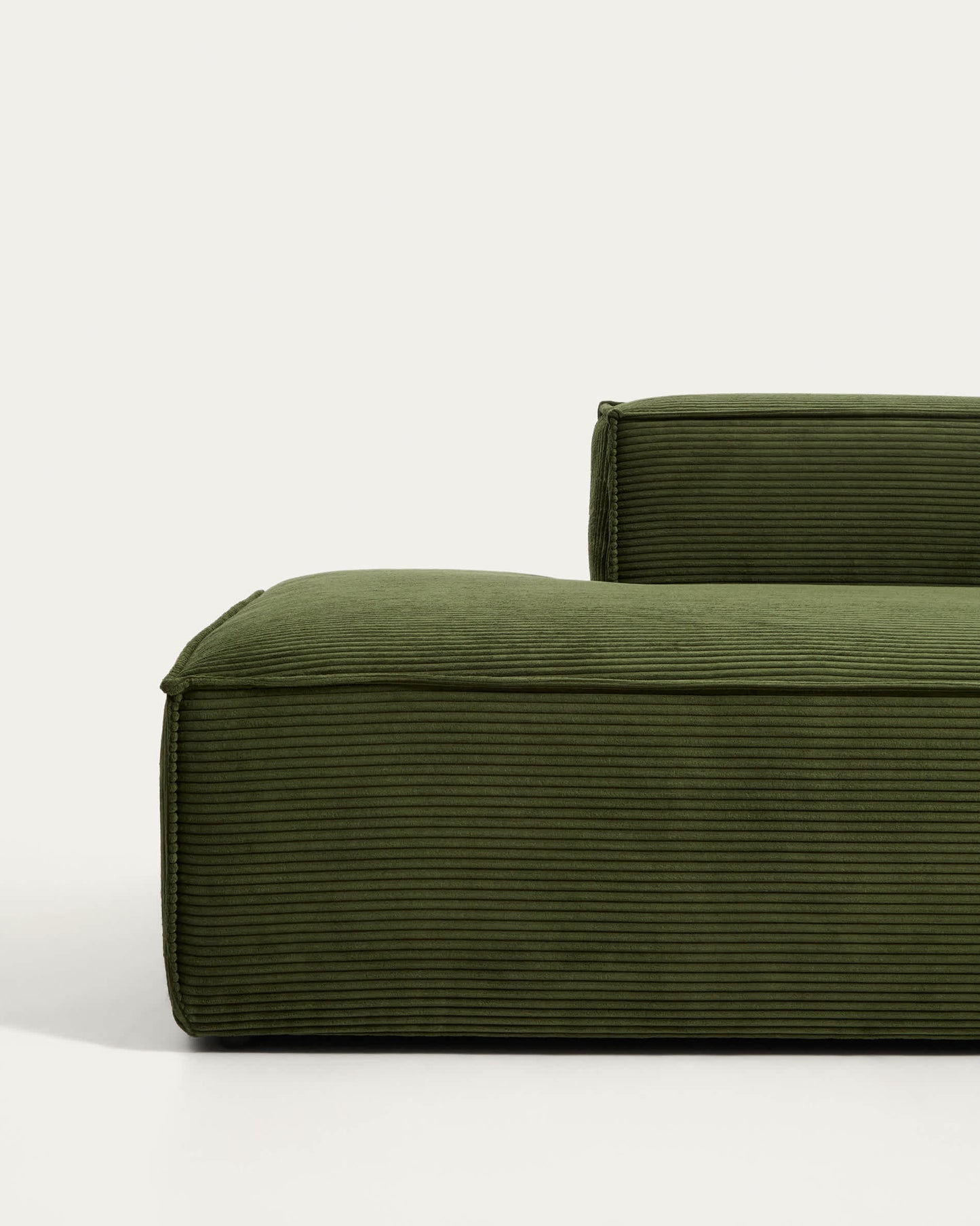 Divano Blok 3 posti con terminale sinistro in velluto a coste spesso verde 325 cm FSC Mix Credit