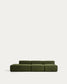 Divano Blok 3 posti con terminale sinistro in velluto a coste spesso verde 325 cm FSC Mix Credit
