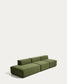 Divano Blok 3 posti con terminale sinistro in velluto a coste spesso verde 325 cm FSC Mix Credit
