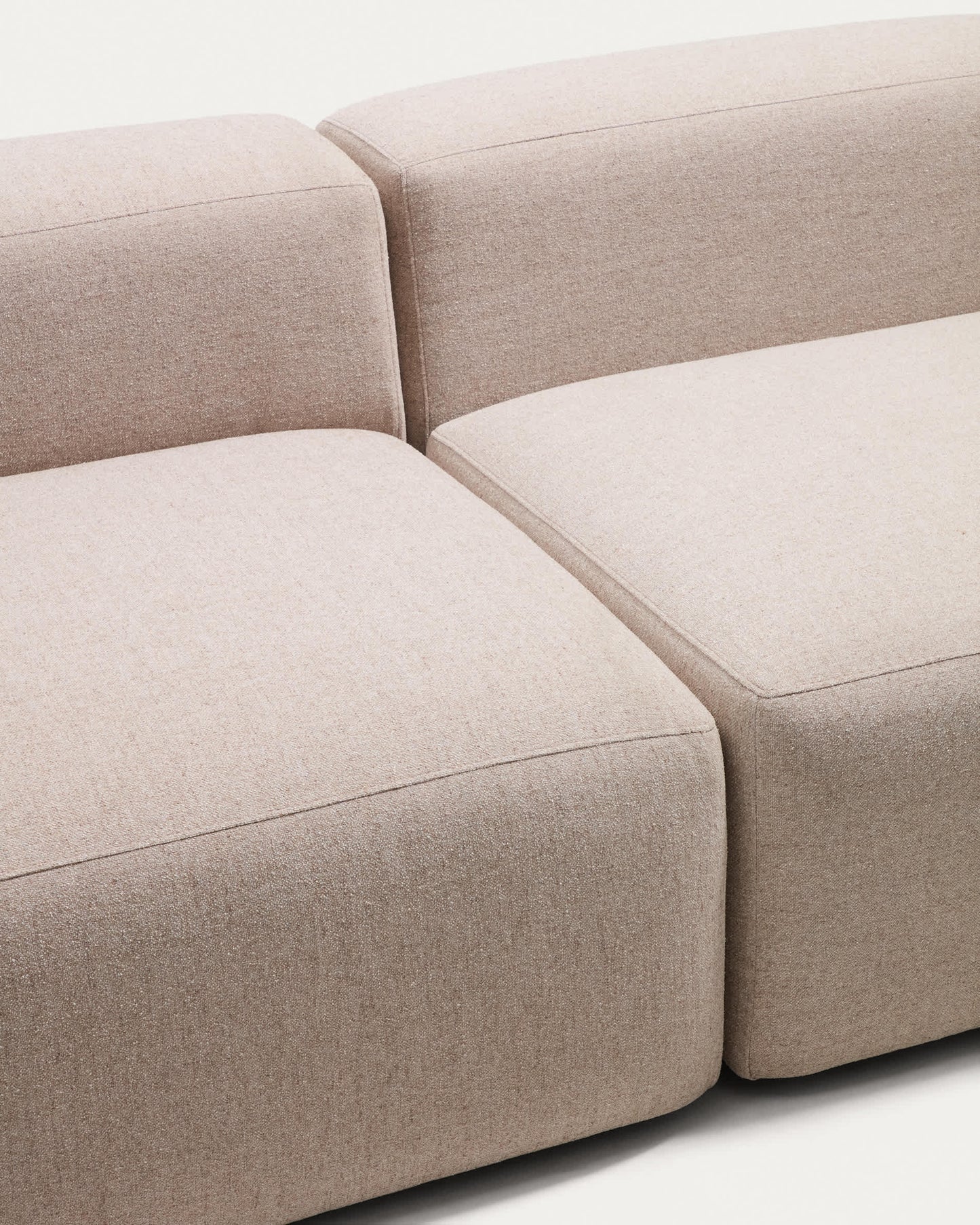 Divano Blok 3 posti con terminale sinistro in ciniglia beige 325 cm FSC Mix Credit