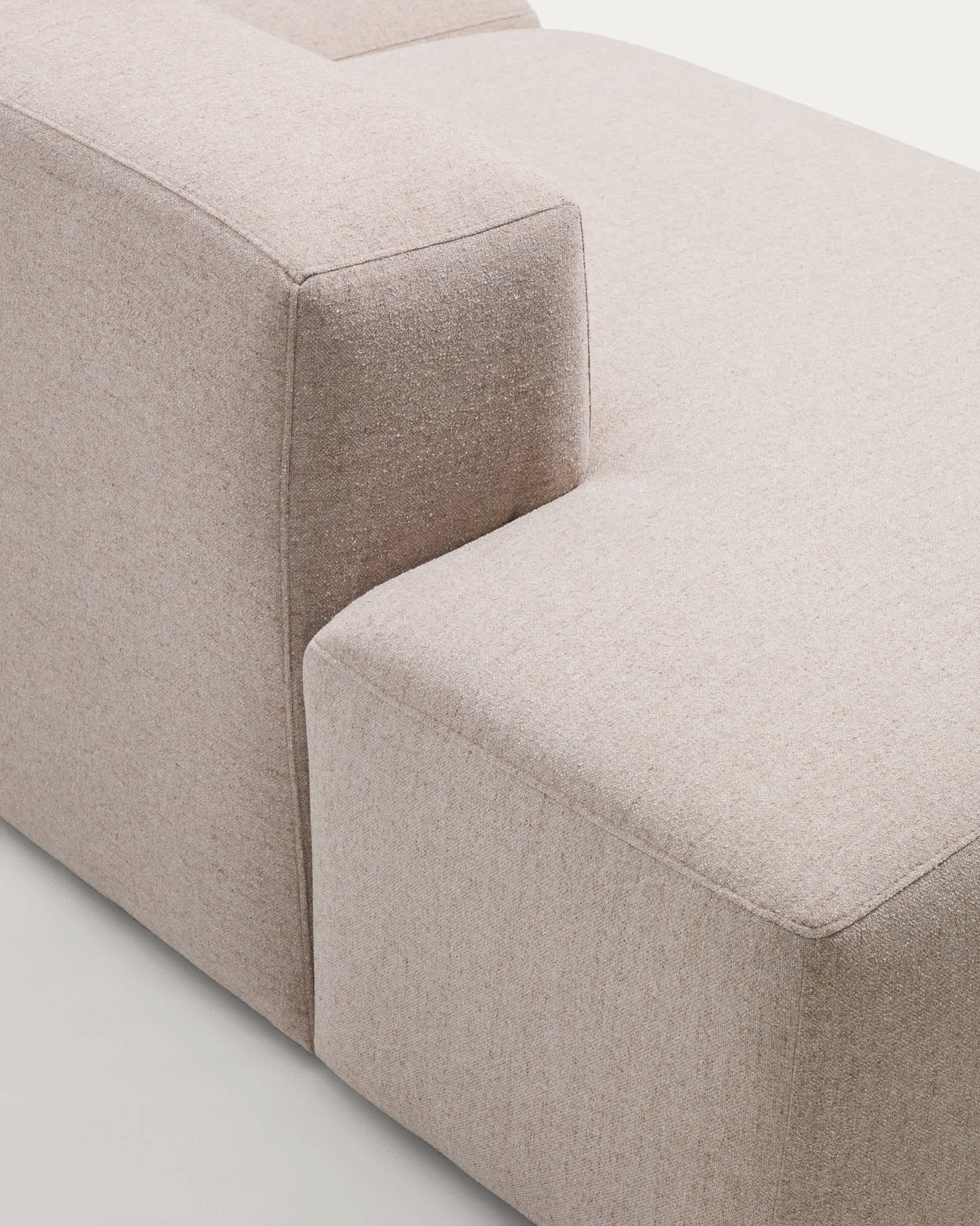 Divano Blok 3 posti con terminale sinistro in ciniglia beige 325 cm FSC Mix Credit