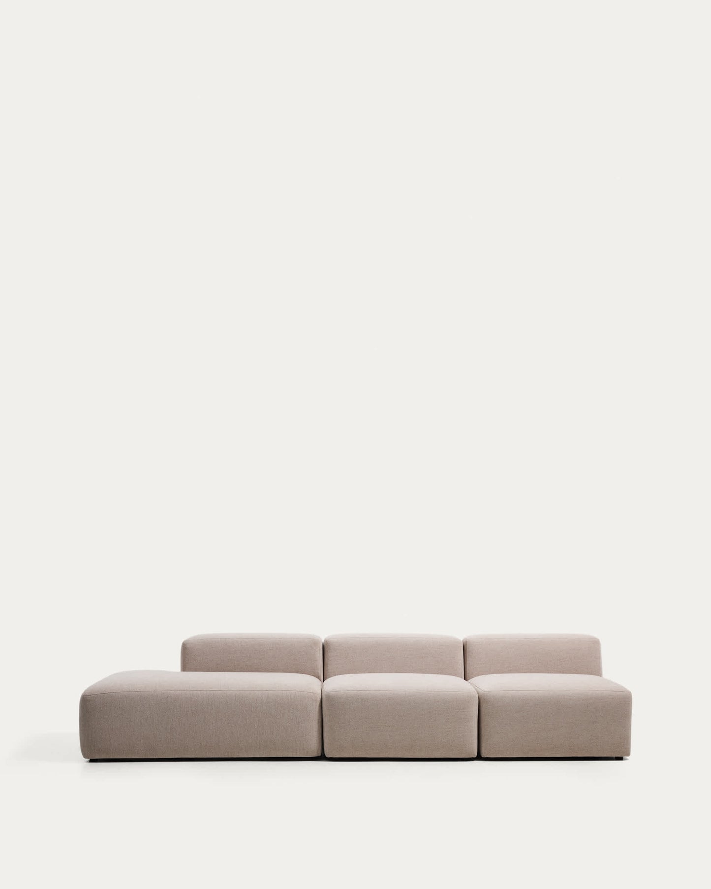 Divano Blok 3 posti con terminale sinistro in ciniglia beige 325 cm FSC Mix Credit
