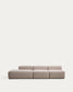 Divano Blok 3 posti con terminale sinistro in ciniglia beige 325 cm FSC Mix Credit
