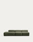 Divano Blok 3 posti con terminale sinistro in ciniglia verde muschio 325 cm FSC Mix Credit