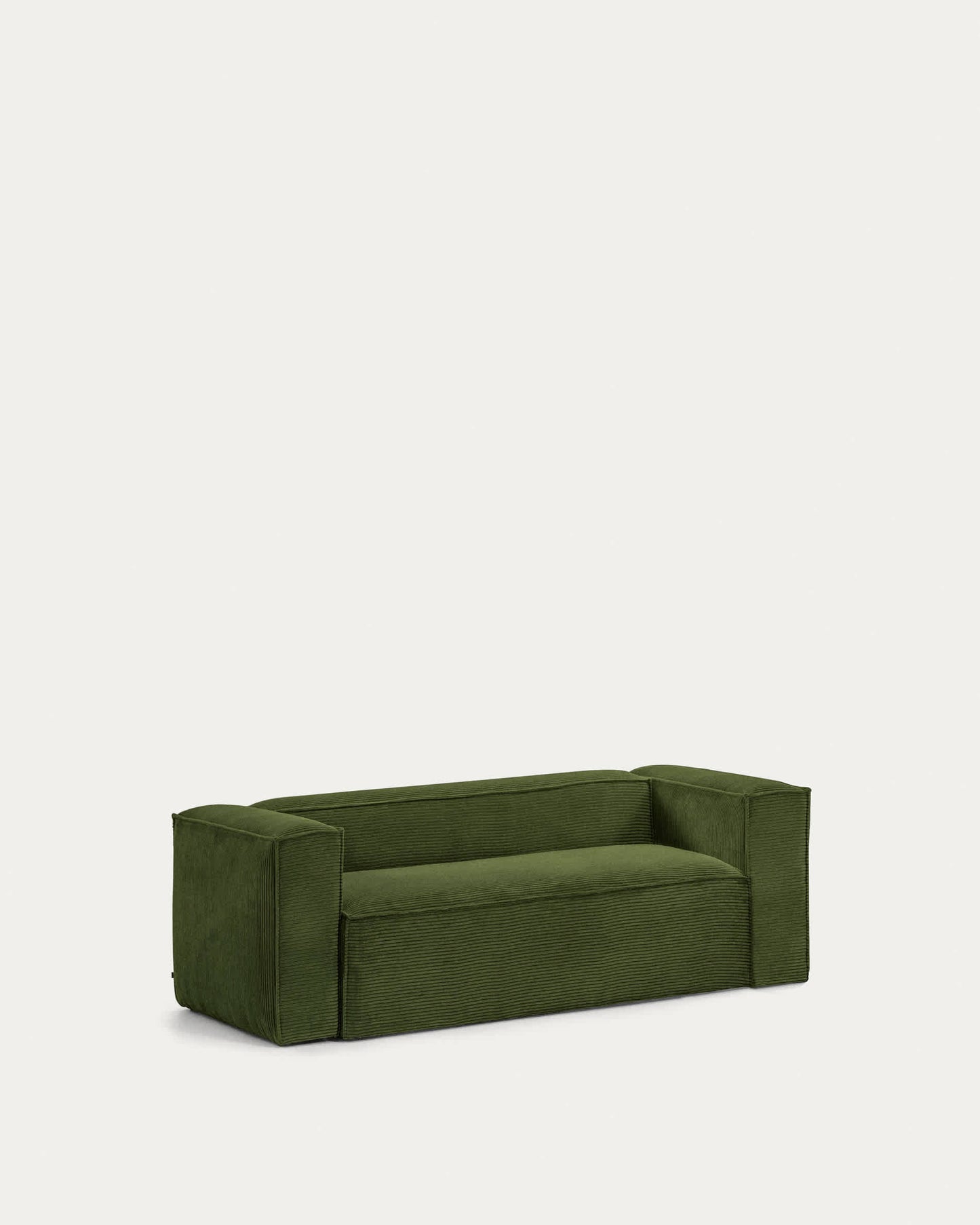 Divano Blok 2 posti in velluto a coste spesso verde 210 cm