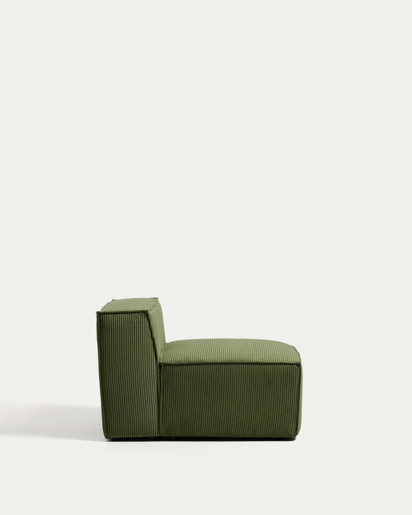 Poltrona Blok in velluto a coste spesso verde 90 cm FSC Mix Credit